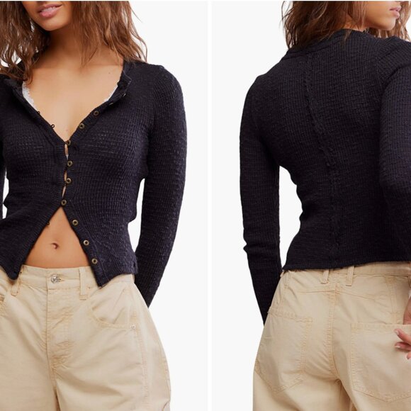 FREE PEOPLE It's On Cardi / Black - Picture 1 of 6
